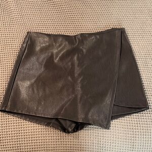 Vici Black Faux Leather Skort
